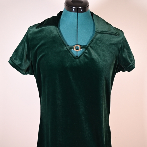 Mod Style Velvet Mini Dress - Picture 2 of 3